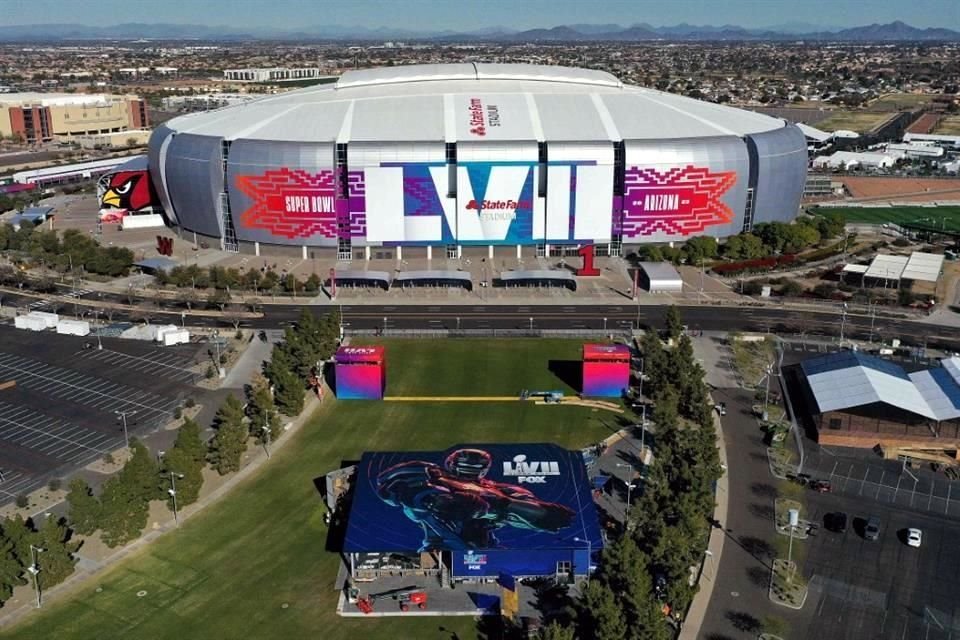 Vista del State Farm Stadium, en Glendale, Arizona, que será sede del Súper Tazón LVII.