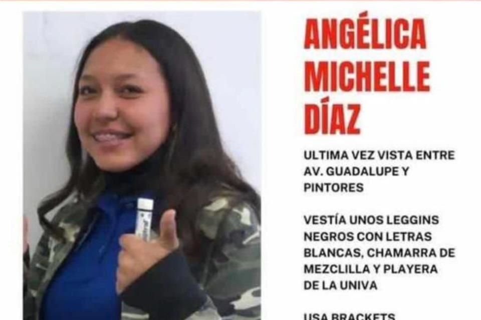 Angélica Michelle Díaz desapareció ayer luego de salir de la Univa.