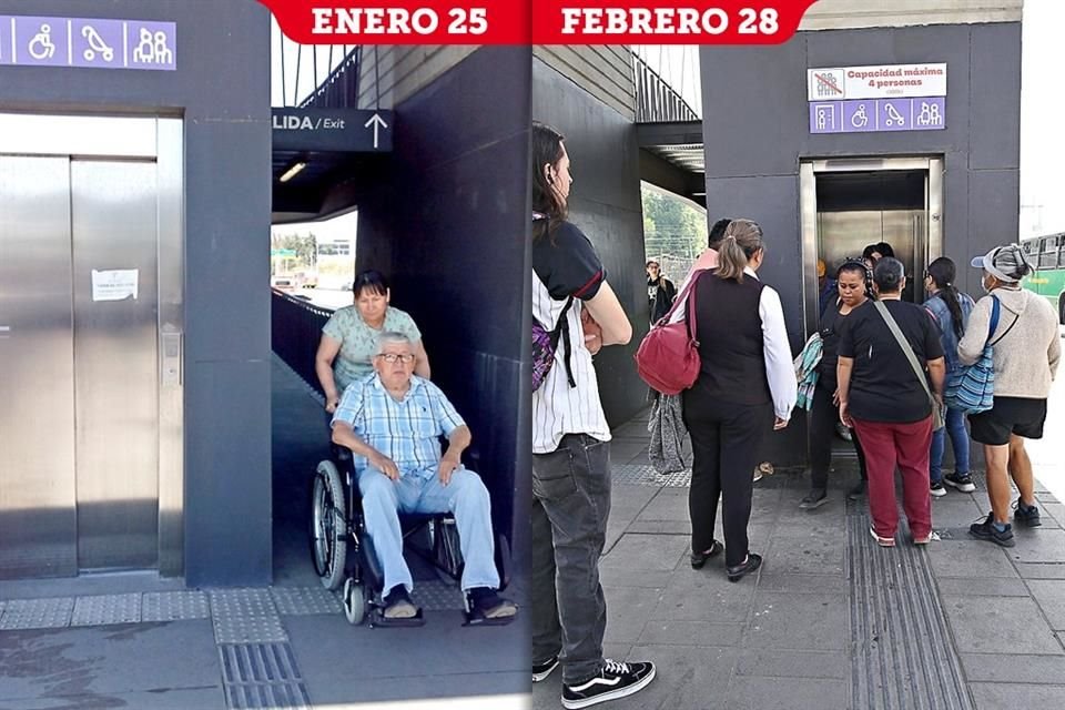 Hace un mes no funcionaban los elevadores de la estación Terminal Sur de Autobuses, pero ya fueron reparados.