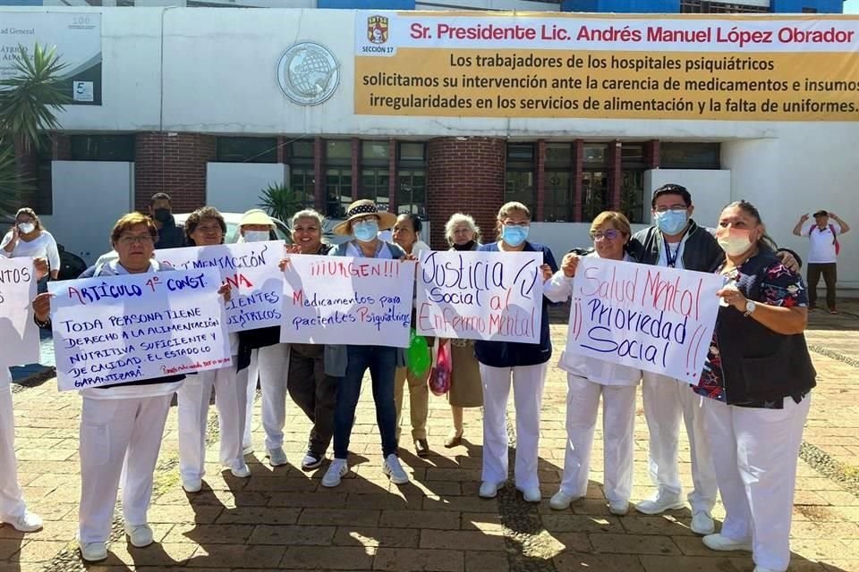 Trabajadores de la salud exigen se resuelva la falta de medicamentos siquiátricos.