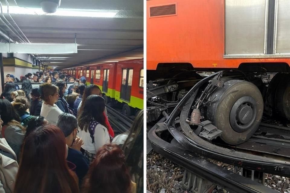 El Metro informó que personal se encuentra en la zona de vías secundarias del Taller Ticomán para conocer las causas de un desacoplamiento de un vagón en la vía; hay avance lento en la Línea 3.