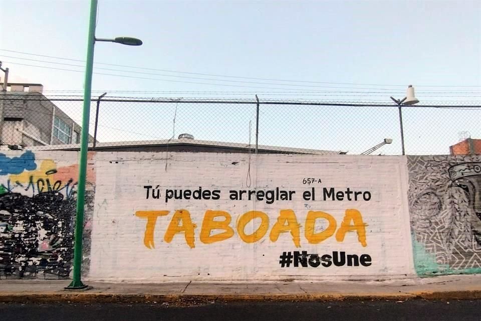 En bardas de Iztapalapa aparecieron tramos pintados de blanco con la leyenda 'Taboada #NosUne'.