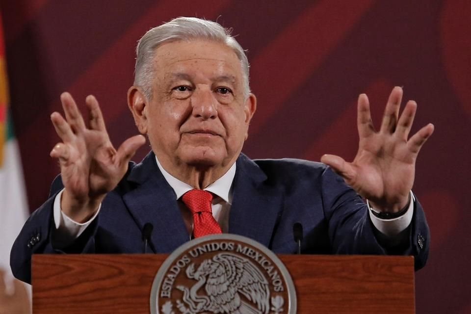 El Presidente Andrés Manuel López Obrador en conferencia de prensa.