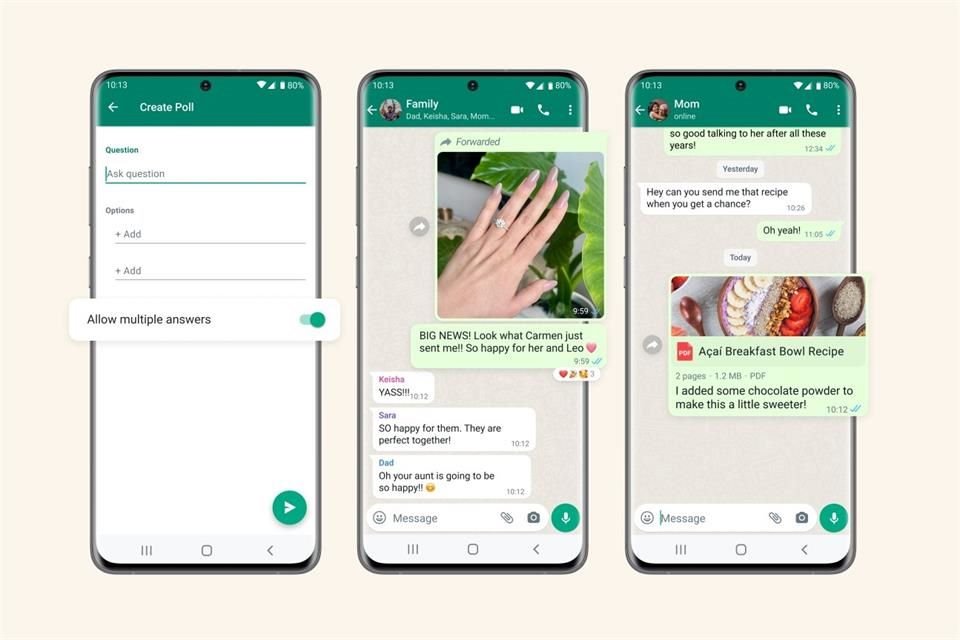 WhatsApp actualizó la sección de encuestas e incluyó mejoras en el envío de mensajes.