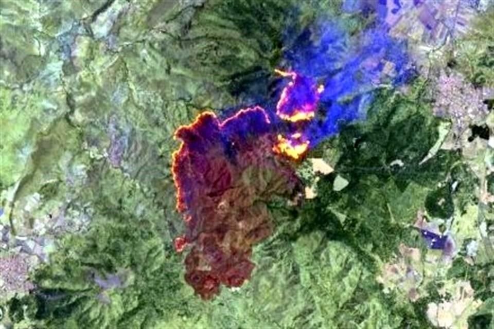 Desde satélite, así se observa el incendio sobre la Sierra de Tapalpa, en Atemajac de Brizuela y Chiquilistlán.