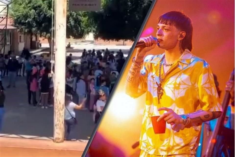 Alumnos de primarias cantaron corridos de Peso Pluma, los cuales hablan de drogas y narcotráfico, como parte de su festejo por Día del Niño.