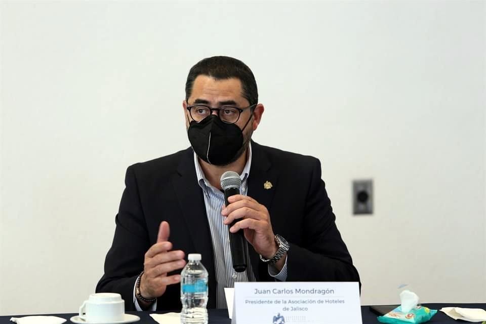 El líder hotelero Juan Carlos Mondragón dijo que entregó la petición de elevar el límite de ocupación para que se considere en la próxima evaluación de la Mesa de Salud de Jalisco.