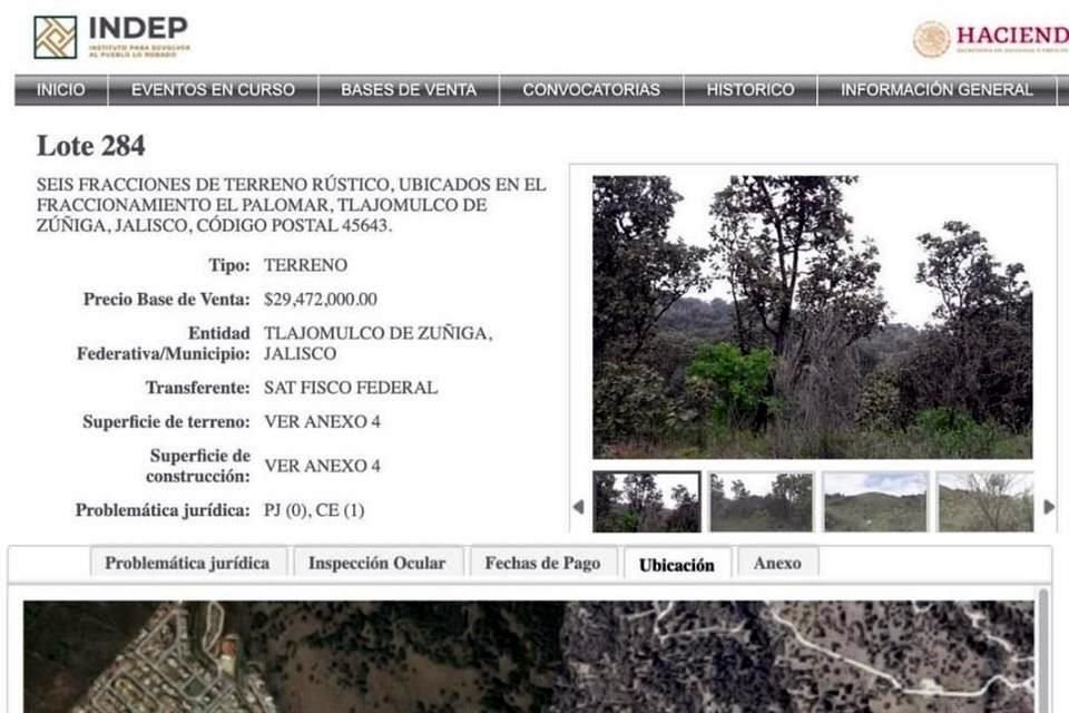 El predio se anunció en venta, pese a ser zona de recuperación ambiental.