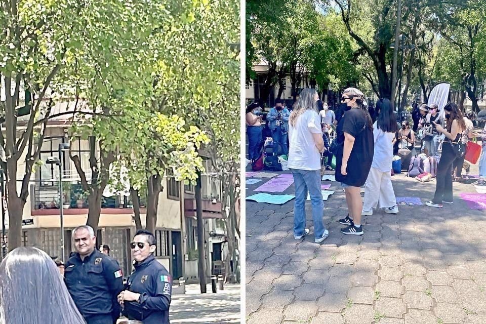 El choque entre las autoridades de la Alcaldía y las integrantes de la colectiva ocurrió ayer por la tarde.