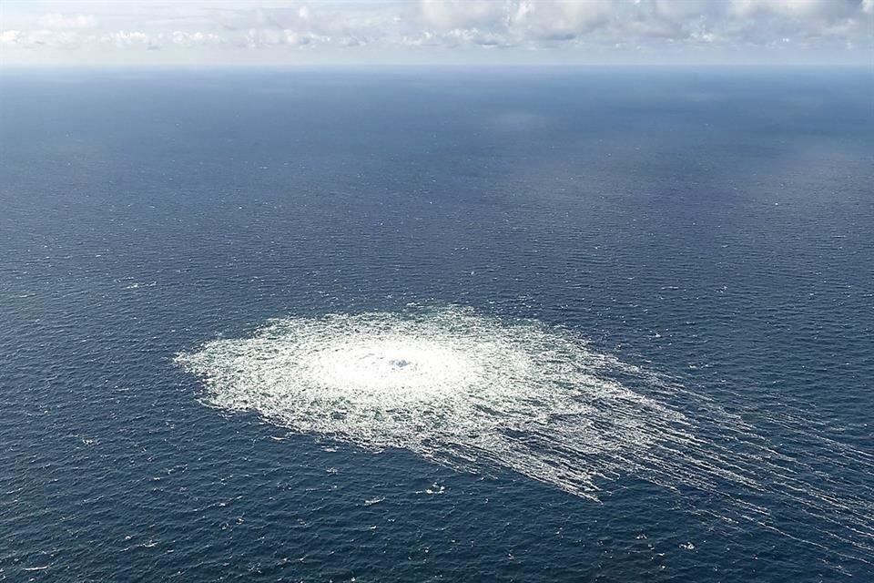 Vista de las fugas registradas en el gasoductor de Nord Stream en septiembre del 2022.