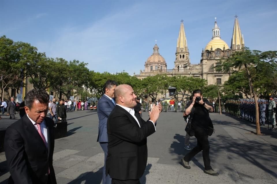 Pablo Lemus y Enrique Alfaro durante la inauguración de la celebración de los 200 Años de Jalisco,