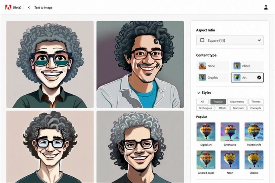 Adobe Firefly puede generar imágenes basadas en descripciones de texto.