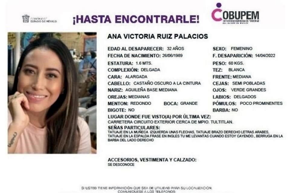 Ana Victoria desapareció el 14 de abril de 2022; su caso se hizo viral luego de que su hija asistiera a concierto de Danna Paola.