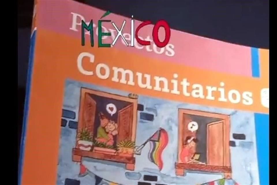 Algunos maestros que recibieron los libros, difunden la portada de ejemplares como el de 'Proyectos Comunitarios' para Cuarto Grado, con una portada a favor de la diversidad sexual.