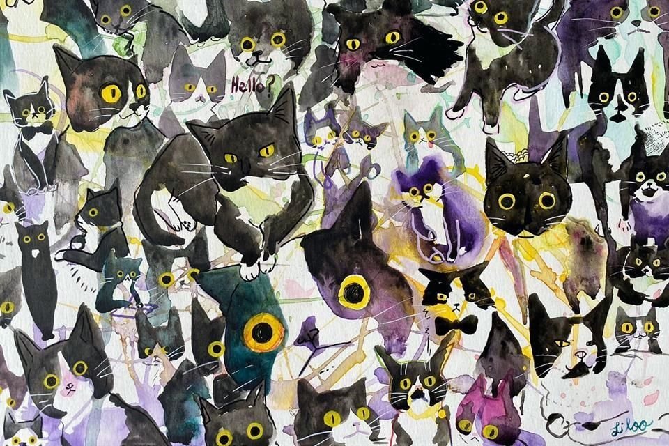 Pieza de la exposición 'Gatos para Todos', de Liliana Camacho.