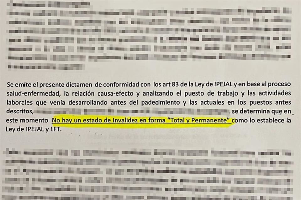 En el primer dictamen indica que no hay un estado de invalidez.