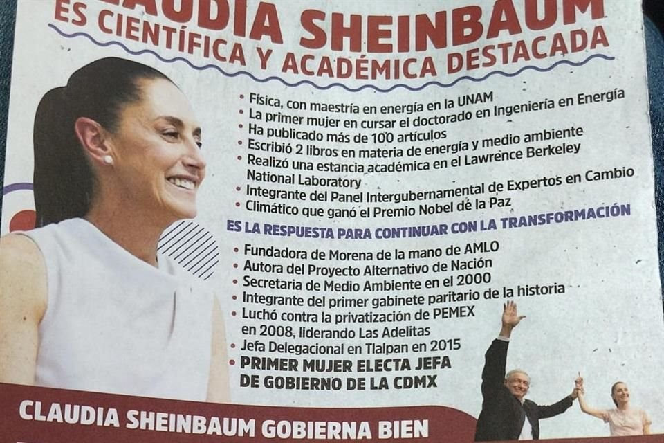 Brigadas repartieron ayer volantes a favor de Claudia Sheinbaum en colonias de Guadalajara.