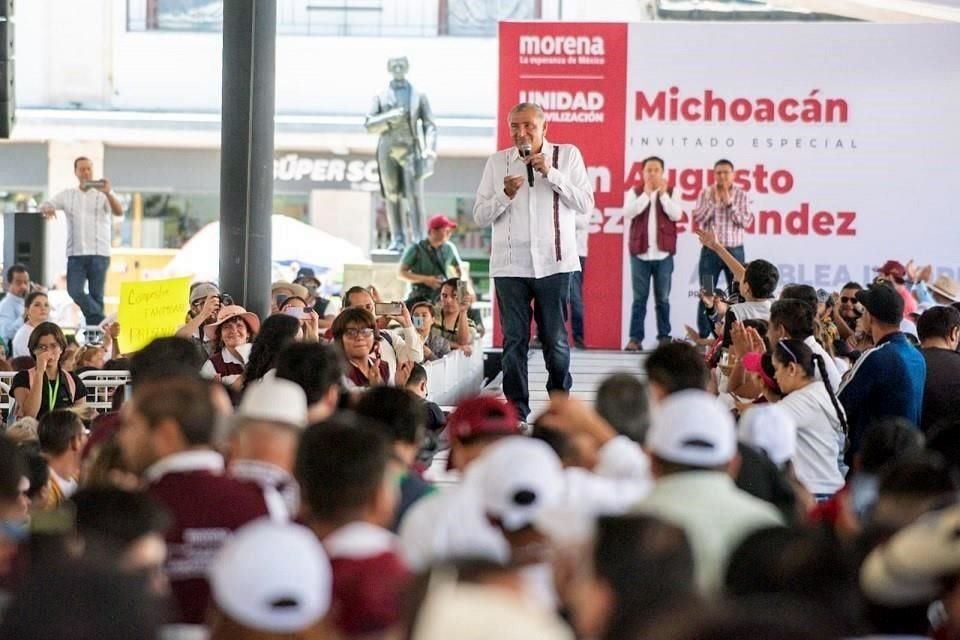 Adán Augusto encabezó un asamblea informativa en Morelia, Michoacán, en la recta final de las giras.