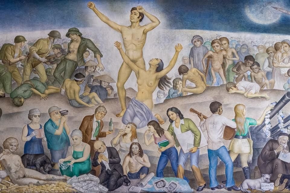 'Los Años 70', del pintor José Atanasio Monroy (1909-2001), en el Centro Universitario de Ciencias Exactas e Ingeniería.