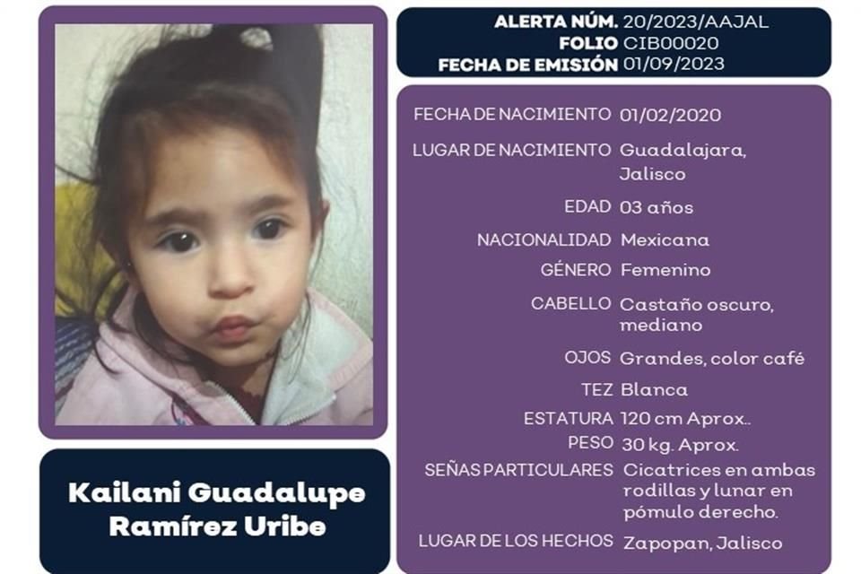 Familiares desconocen el paradero de Kailani Guadalupe Ramírez desde el 27 de agosto.