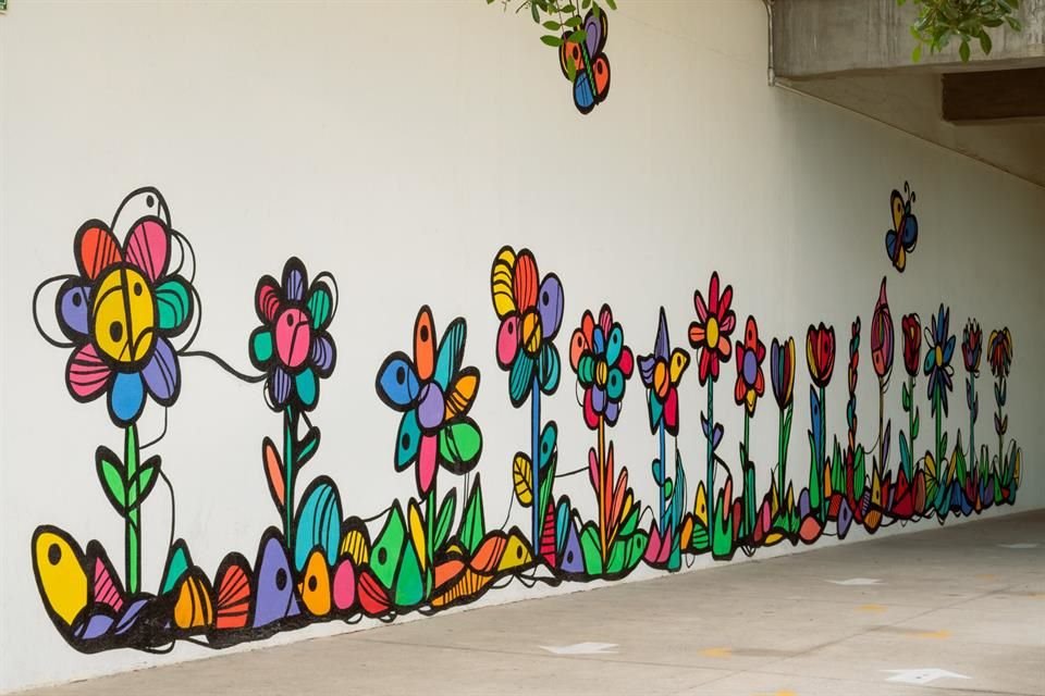 Murales realizados por alumnos de prepa en la UTEG Tonalá, con proyecto Ulullayu.