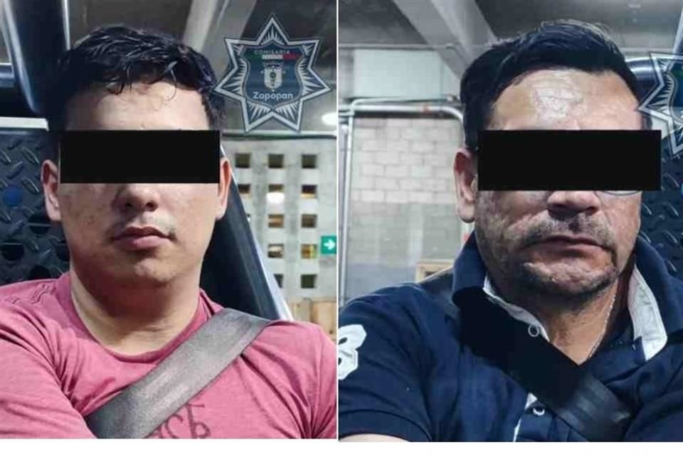 Dos hombres, que dijeron tener 20 y 43 años de edad, fueron detenidos al ser sorprendidos robando autopartes de una camioneta en un centro comercial.