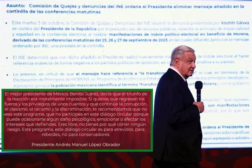 La posdata fue publicada en el canal de YouTube de AMLO, pero no en Cepropie ni el Gobierno de México.