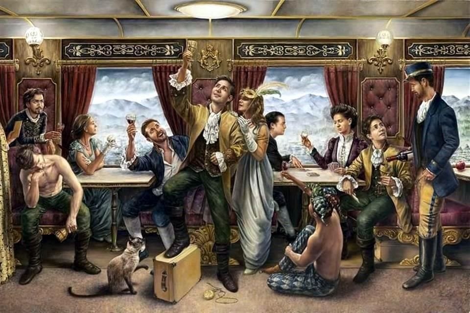 Pieza de 'El Festín del Maquinista', del pintor José Parra, formará parte de la exposición 'Tierra Pródiga: 200 años de Pintura en Jalisco'.