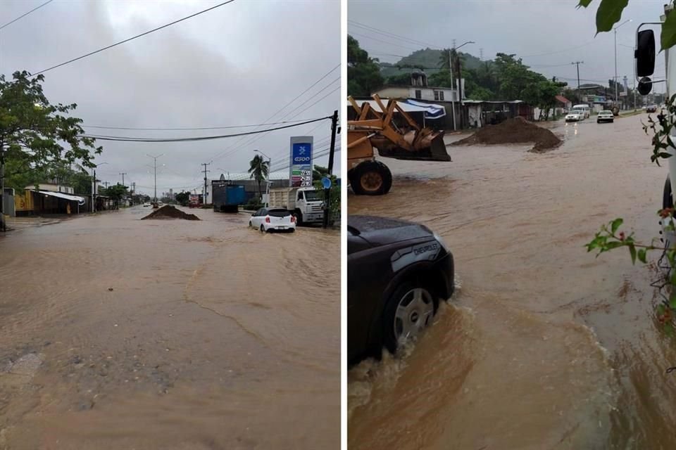 Efectos de las lluvias registradas en las últimas horas en Acapulco.