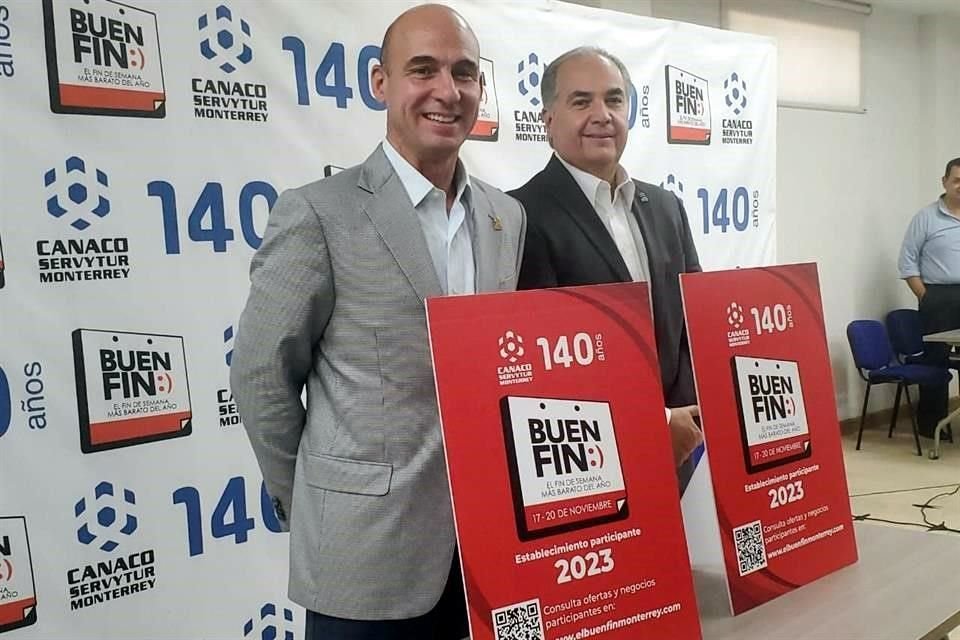 (De izquierda a derecha) Fernando Canales Stelzer, presidente de la Canaco Monterrey, y Héctor Villarreal Muraira, director del organismo.