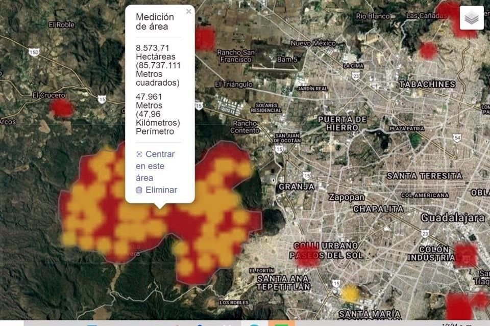 Imágenes satelitales  muestran que la onda de calor se extendió por más de 8 mil hectáreas.