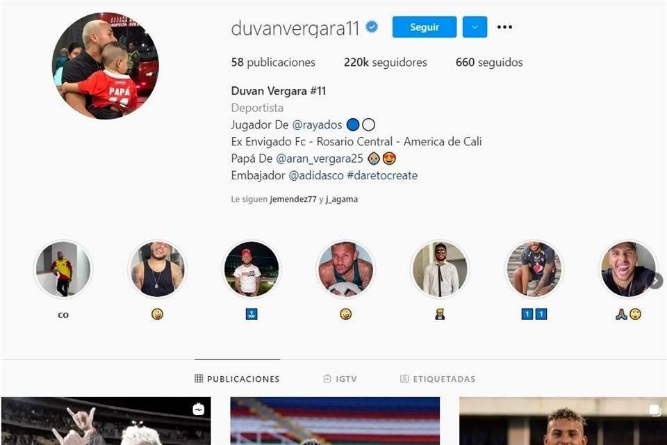 Duván Vergara agregó a su descripción de Instagram que ya es nuevo jugador del Monterrey.