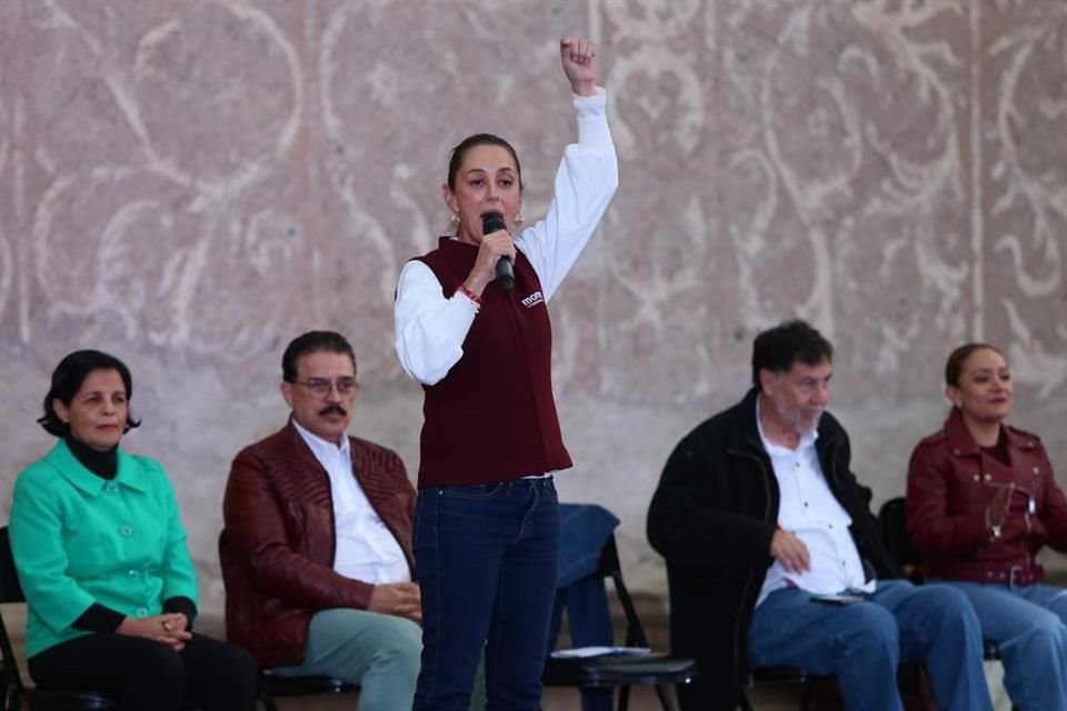 Claudia Sheinbaum durante su mitin en Lagos de Moreno, Jalisco.