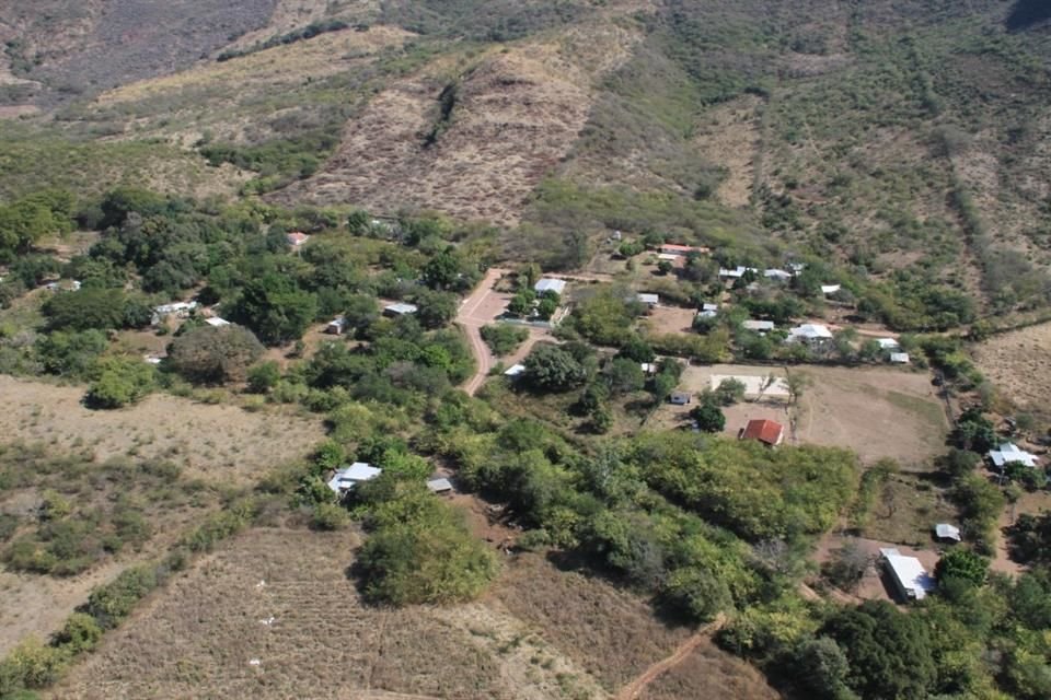 Vista aérea de Petacala, uno de los poblados de Santa María del Oro de donde fueron desplazadas familias.