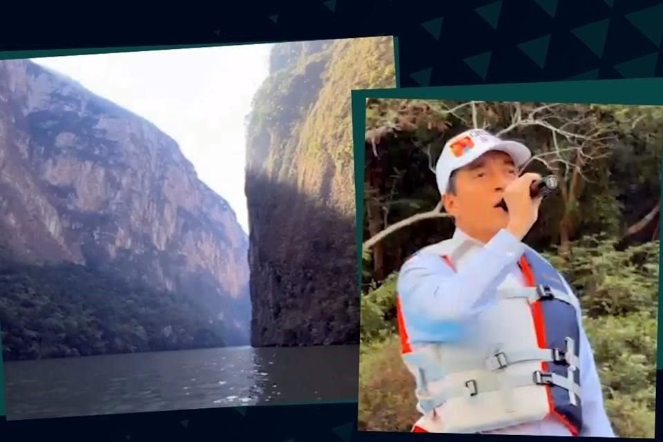 El Gobernador de Chiapas, Rutilio Escandón, en el recorrido de la 'Supervisión de la Limpieza Permanente del Cañón del Sumidero'.