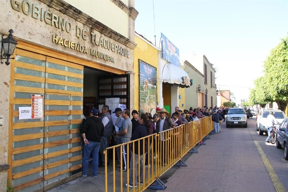 Durante todo enero el Ayuntamiento de Tlaquepaque logró recaudar 128 millones de pesos por pago de impuesto predial.