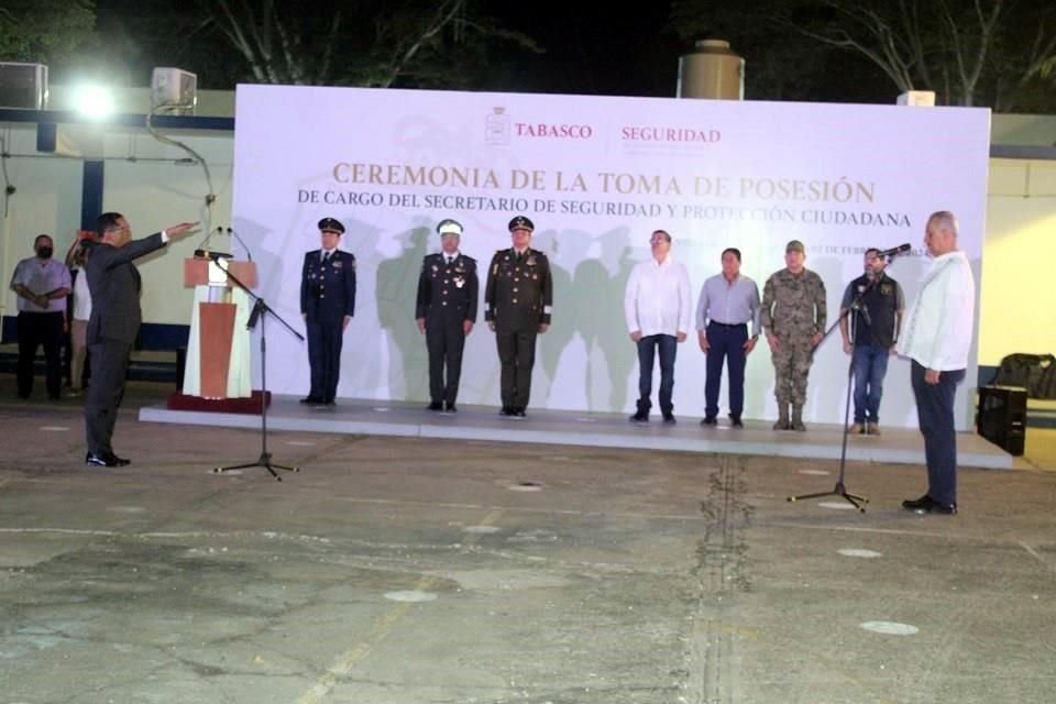 El Gobernador Carlos Manuel Merino tomó protesta al General Brigadier Víctor Hugo Chávez Martínez como titular de la SSPC.