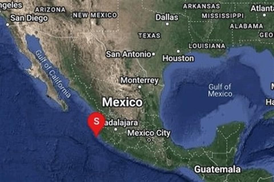Se registra sismo de 5.1 al sureste de Puerto Vallarta en la costa de Jalisco.