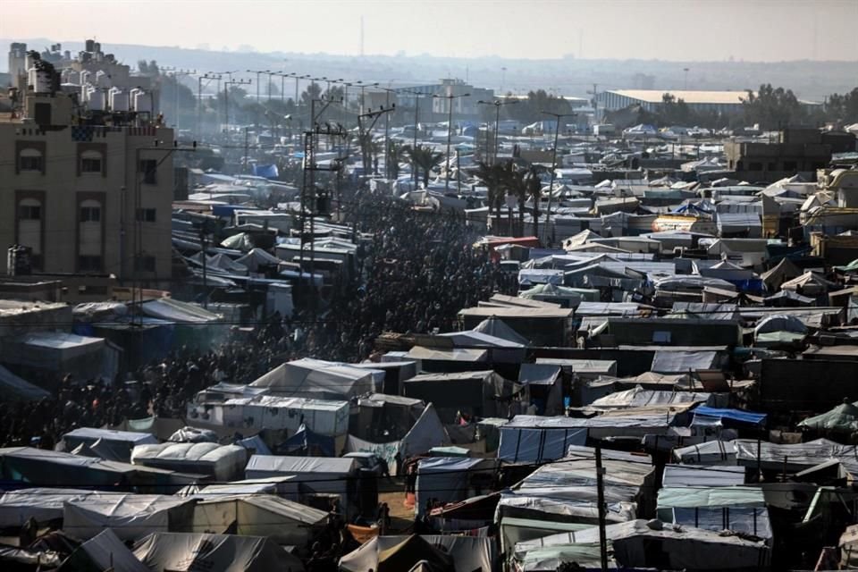 Un campamento temporal, en la ciudad de Rafah, en el sur de la Franja de Gaza, el 10 de febrero.