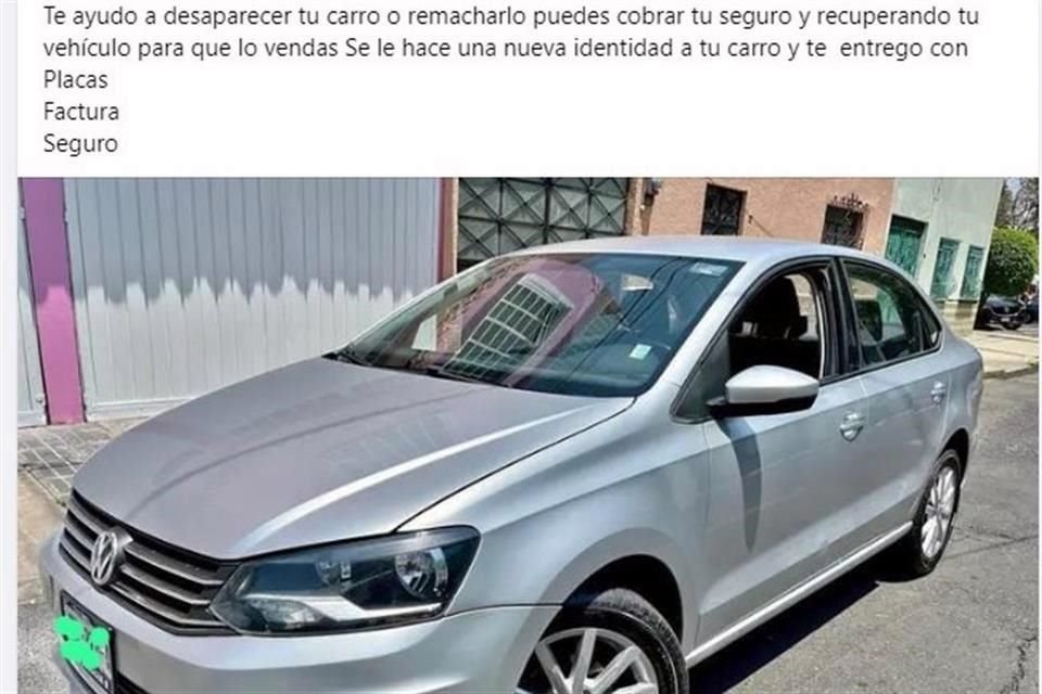 Algunas personas ofrecen remarcar vehículos.