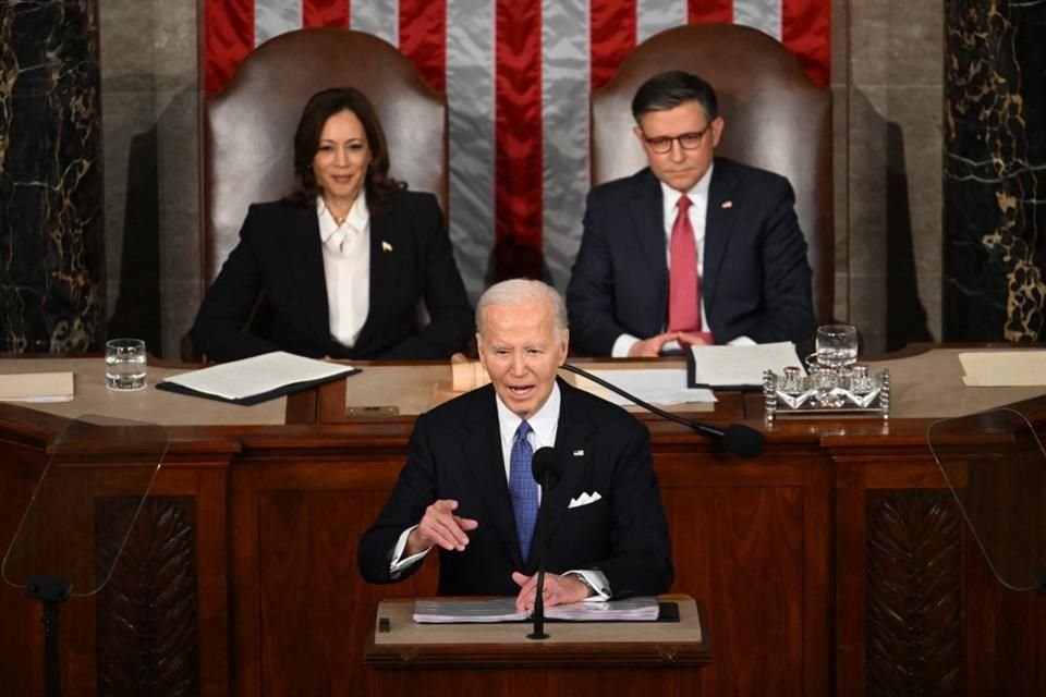 El Presidente Joe Biden durante su discurso del Estado de la Unión, en Washington.