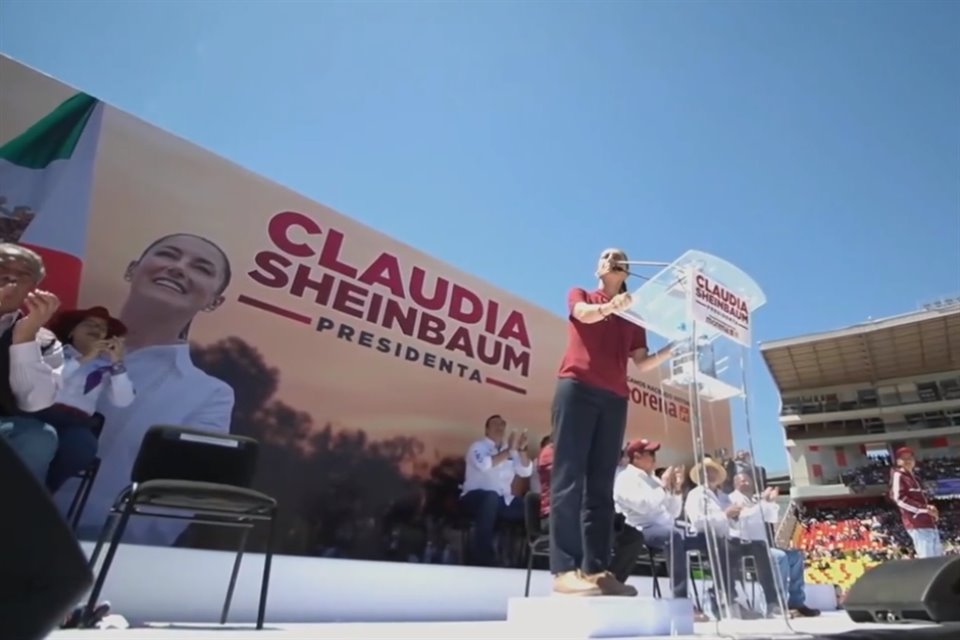 Claudia Sheinbaum, aspirante presidencial de Morena, PVEM y PT, descartó una 'narco elección', pero reconoció la violencia en algunas zonas.