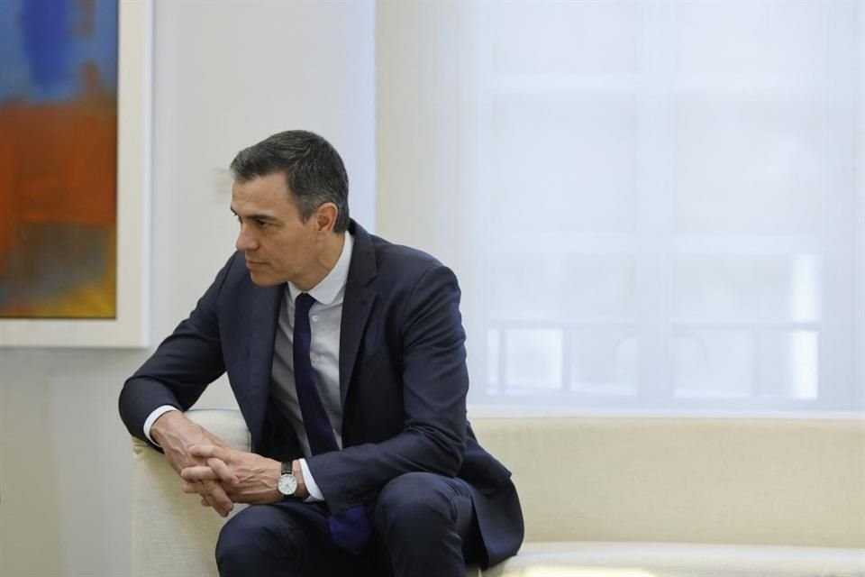 El Presidente del Gobierno español, Pedro Sánchez, en una reunión en Madrid, el 5 de abril del 2024.