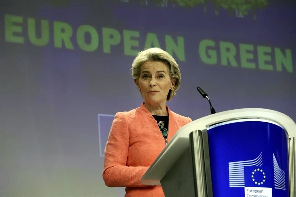 La presidenta de la Comisión Europea, Ursula von der Leyen, durante la presentación del plan.