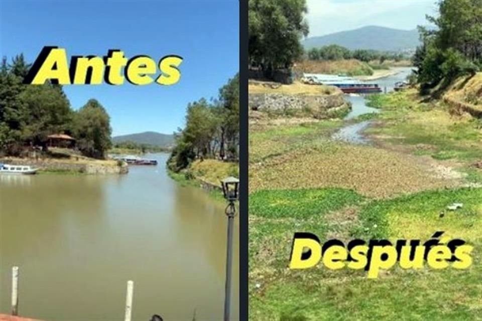 En redes sociales, un youtuber evidenció lo seco que está el Lago de Pátzcuaro.