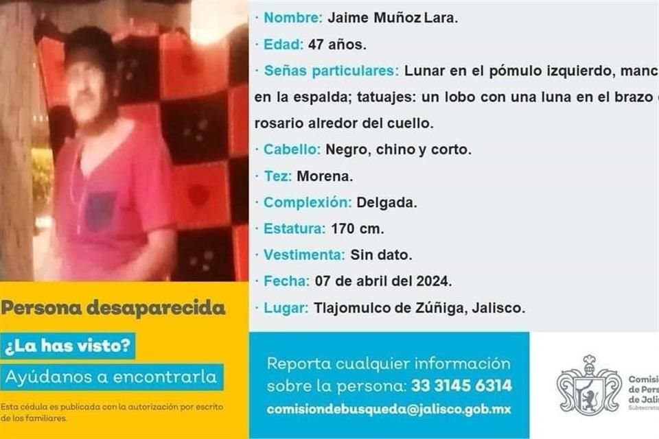 Jaime Muñoz Lara es uno de los mecánicos desaparecidos.