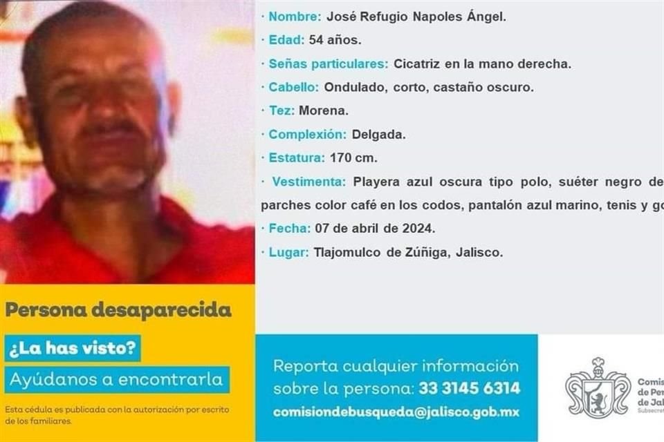José Refugio Nápoles Ángel es uno de los mecánicos desaparecidos.