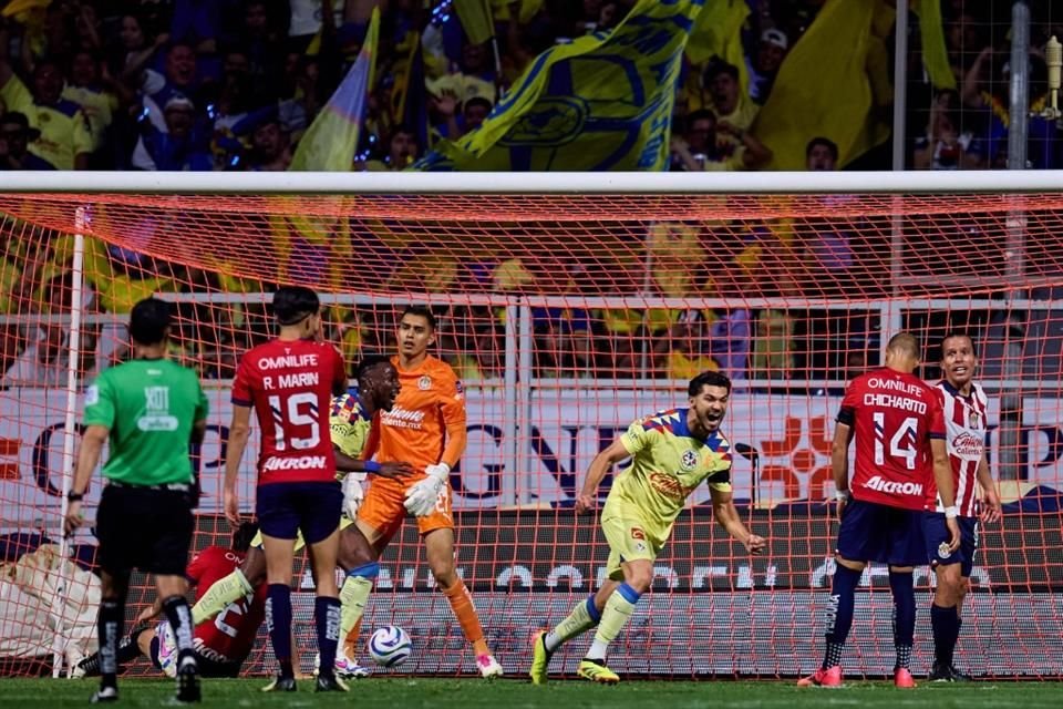 Israel Reyes anotó el gol que le dio la victoria al América ante Chivas en la Semifinal del Clausura 2024.