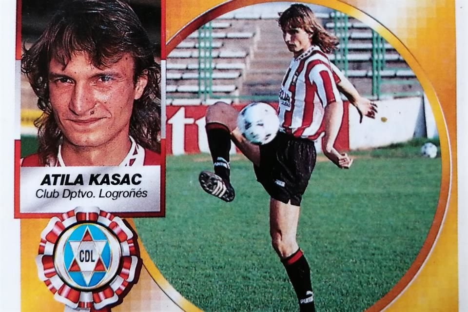 El delantero serbio Atila Kazac llegó al Logroñés con altas expectativas, pero sólo es recordado por su imagen en los cromos deportivos.