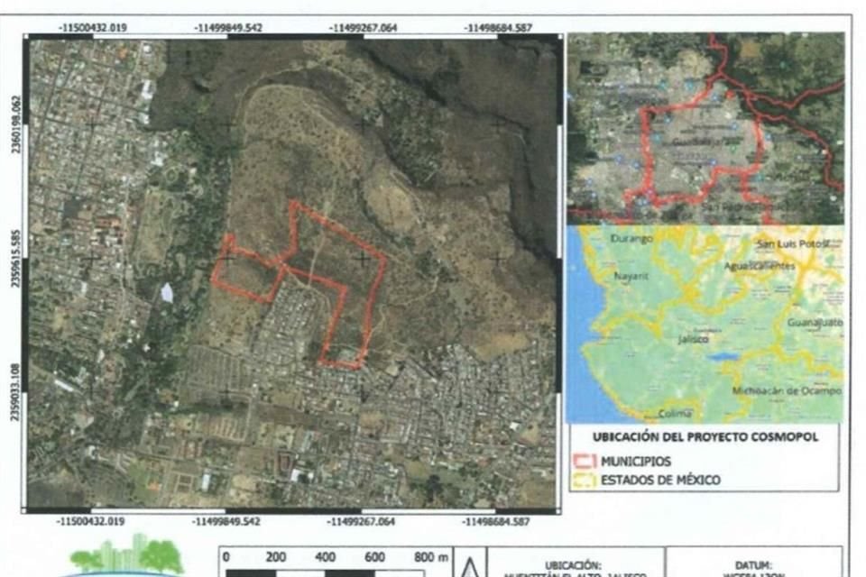 El estudio de impacto ambiental reconoce que la zona del proyecto  Cosmopol Huentitán  aún tiene características forestales.